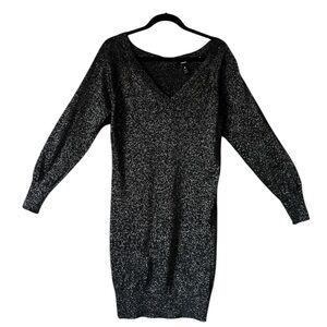 Aqua Metallic Sweater Dress – Size S NWT